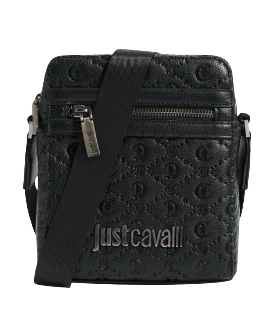JUST CAVALLI Черная сумка на плечо из искусственной кожи, фото 1