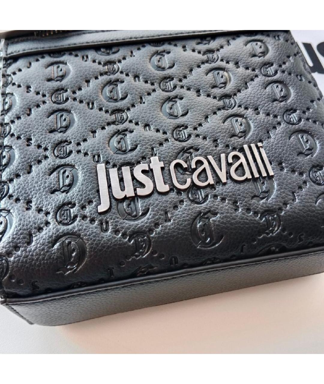 JUST CAVALLI Черная сумка на плечо из искусственной кожи, фото 6