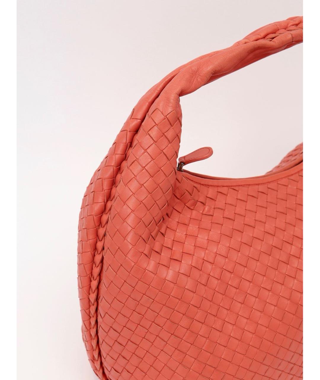 BOTTEGA VENETA Коралловая кожаная сумка тоут, фото 3