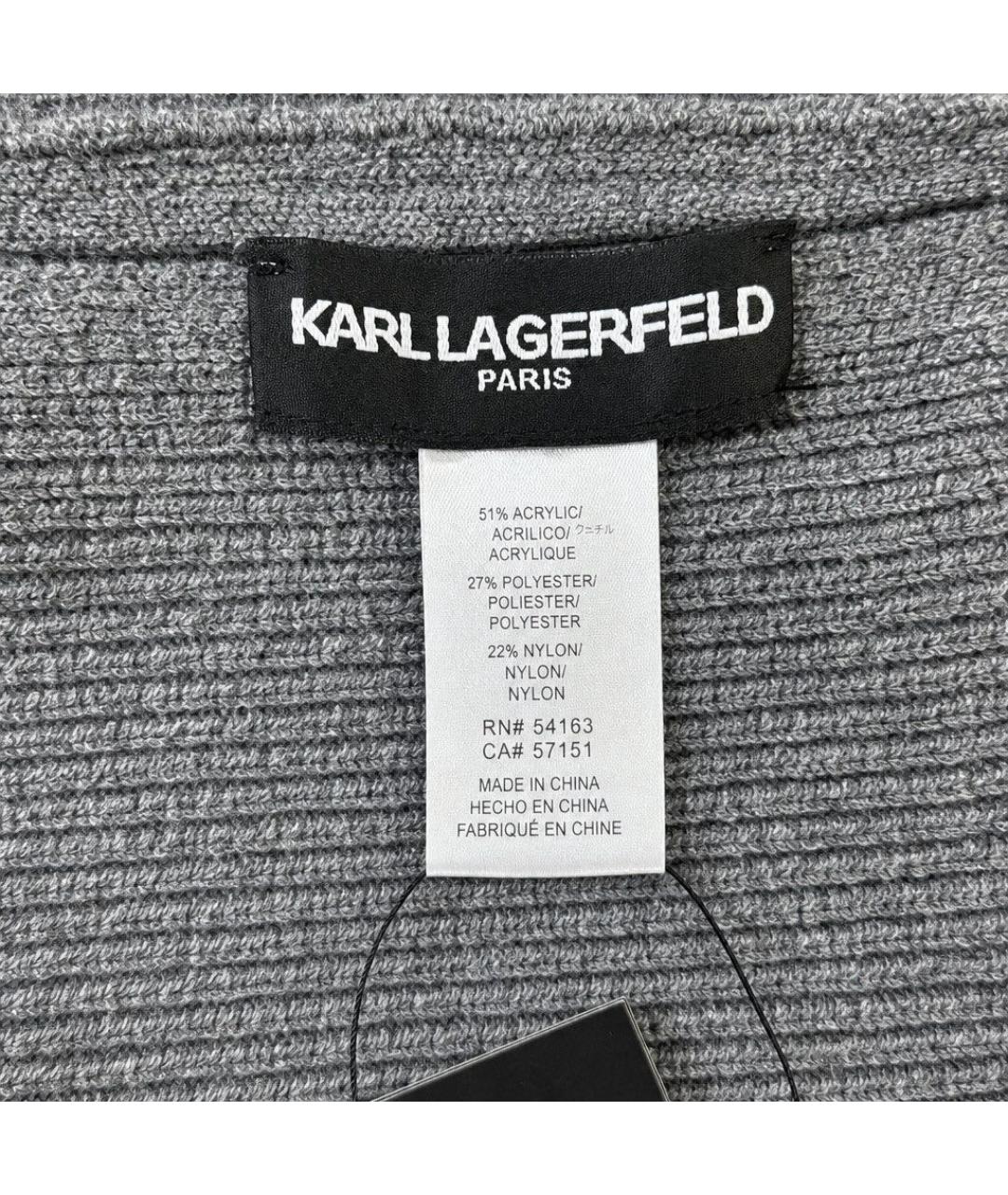 KARL LAGERFELD Серый шарф, фото 5
