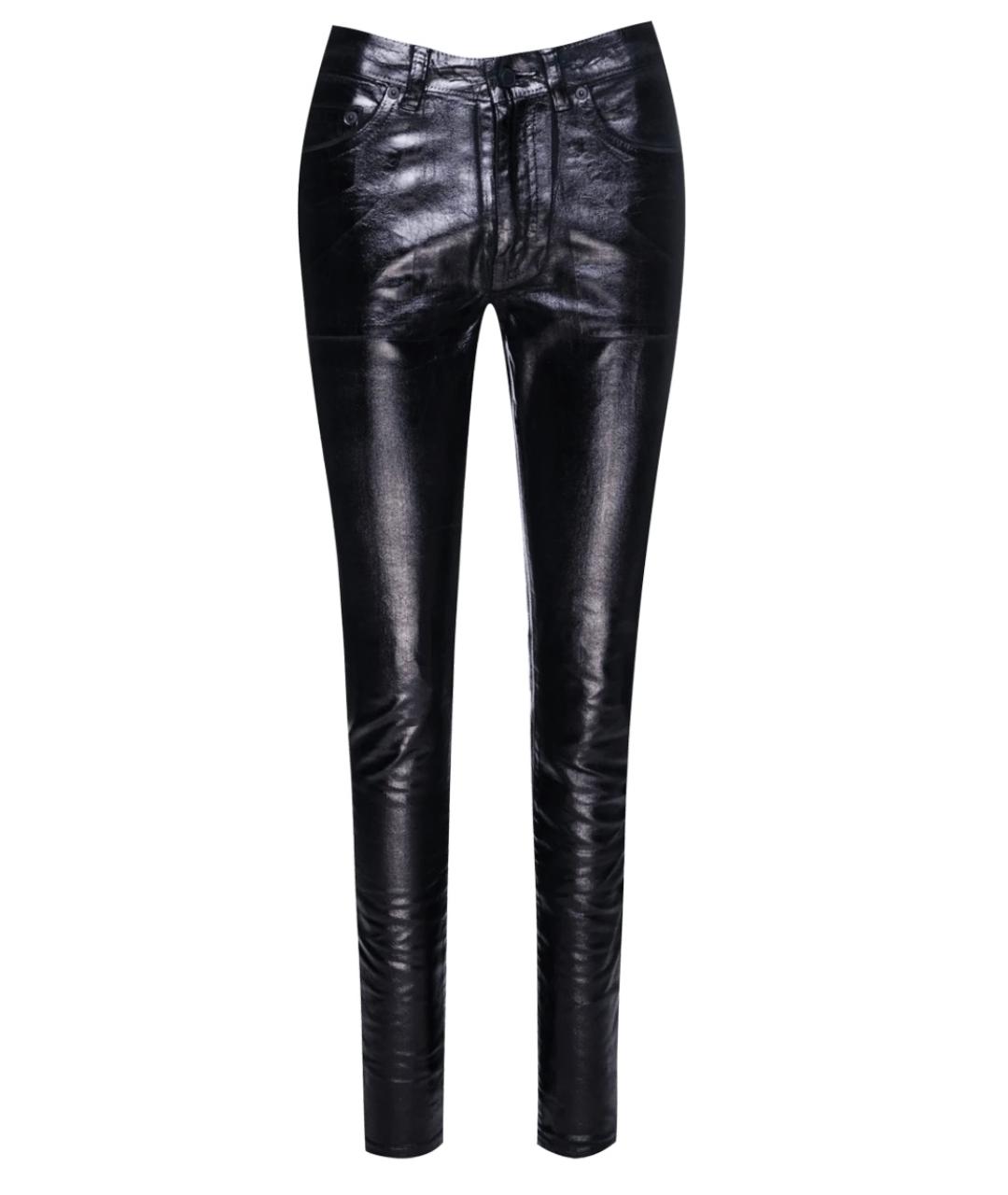 SAINT LAURENT Черные хлопковые брюки узкие, фото 1