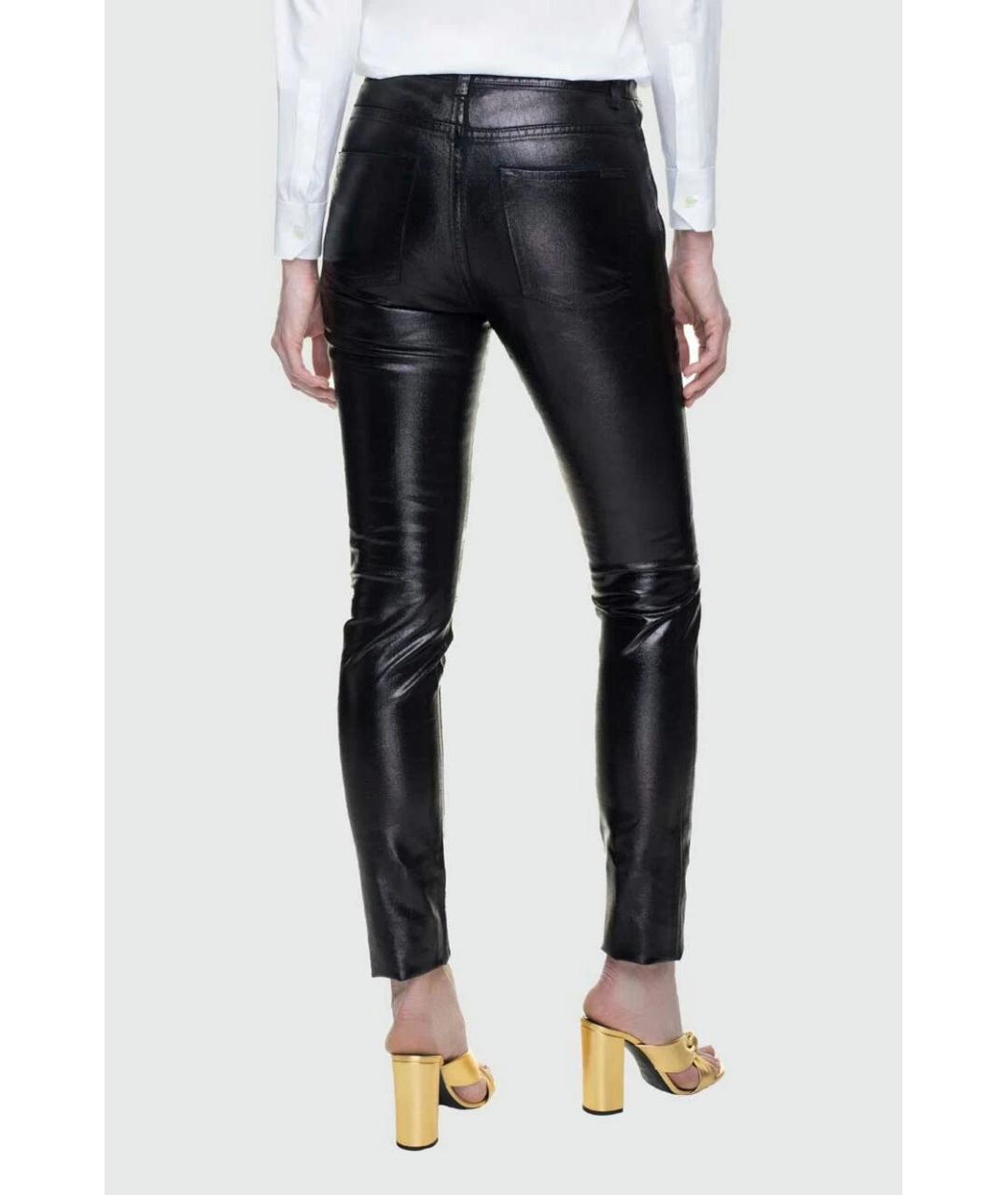 SAINT LAURENT Черные хлопковые брюки узкие, фото 3