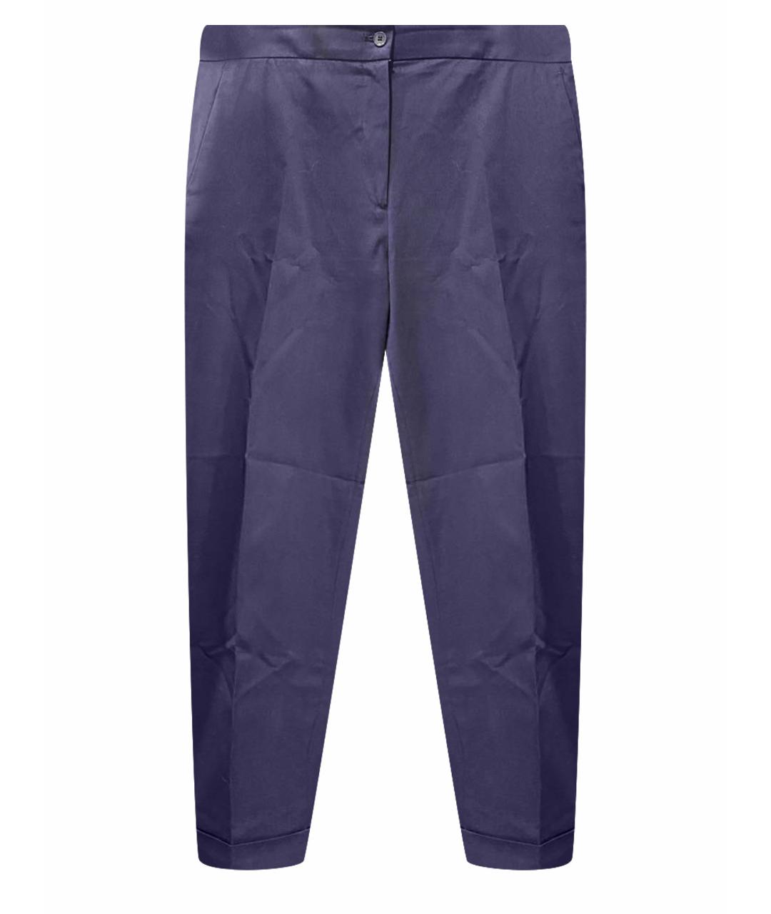 ETRO Темно-синие хлопко-эластановые прямые брюки, фото 1