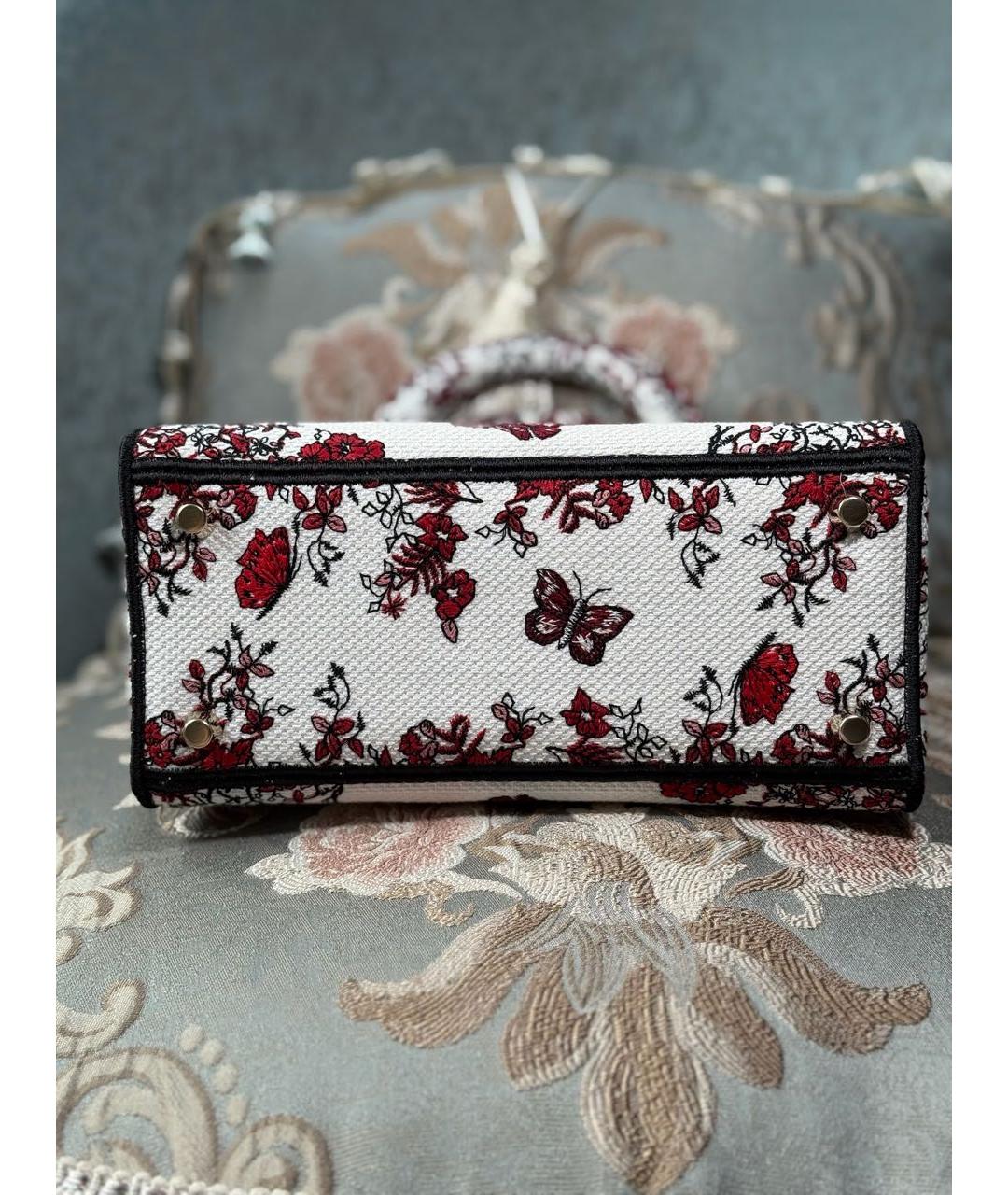 CHRISTIAN DIOR Белая тканевая сумка с короткими ручками, фото 6