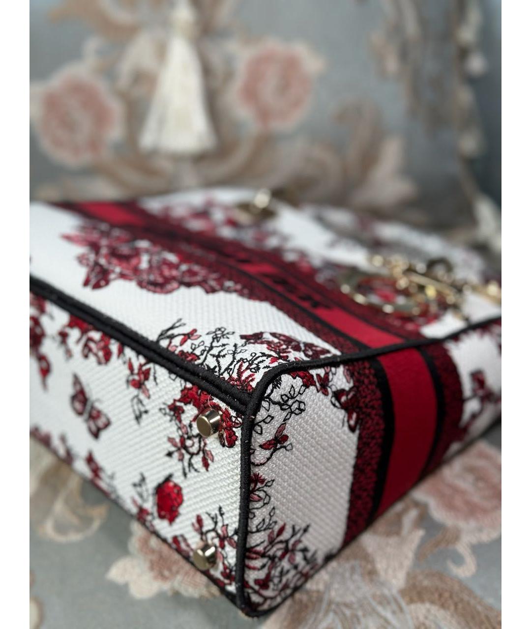 CHRISTIAN DIOR Белая тканевая сумка с короткими ручками, фото 8