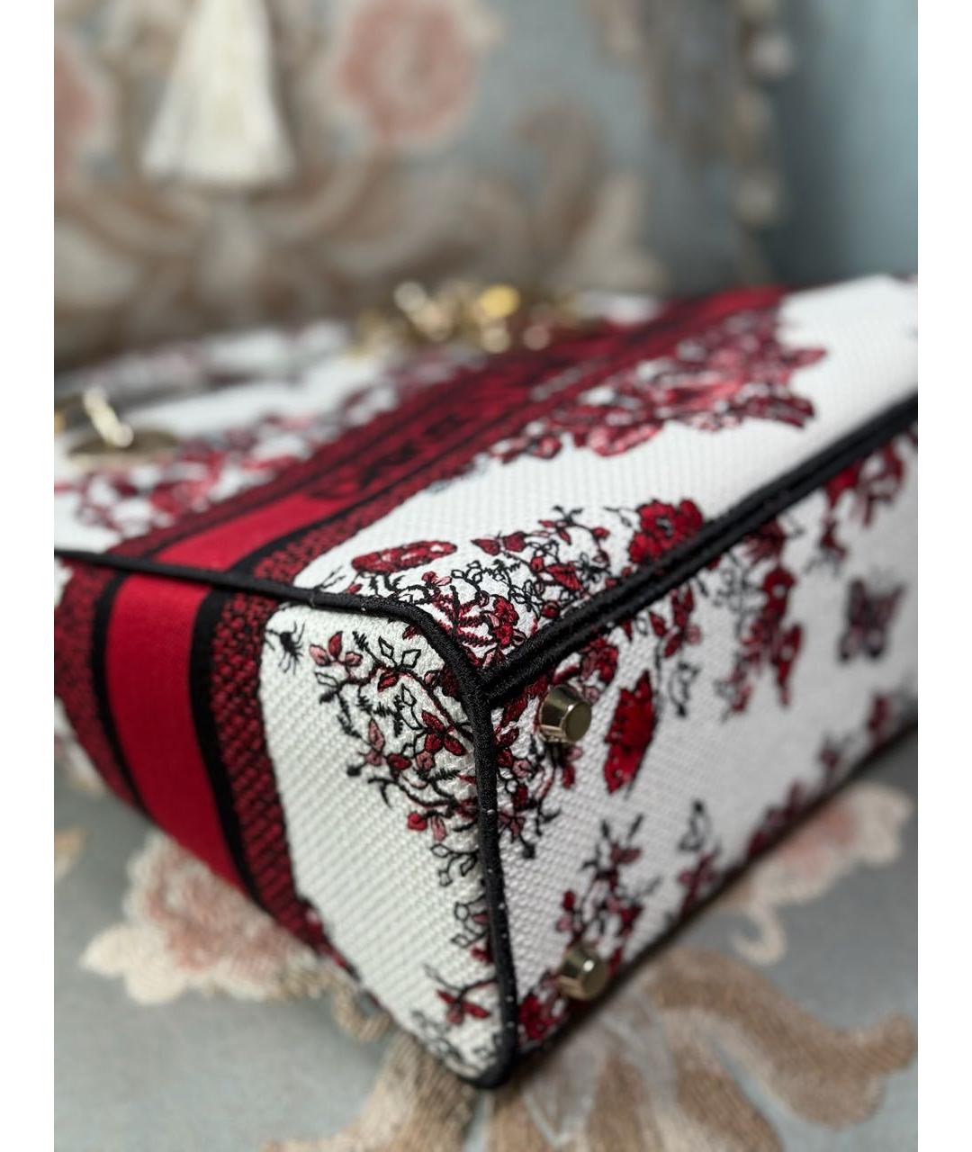 CHRISTIAN DIOR Белая тканевая сумка с короткими ручками, фото 7