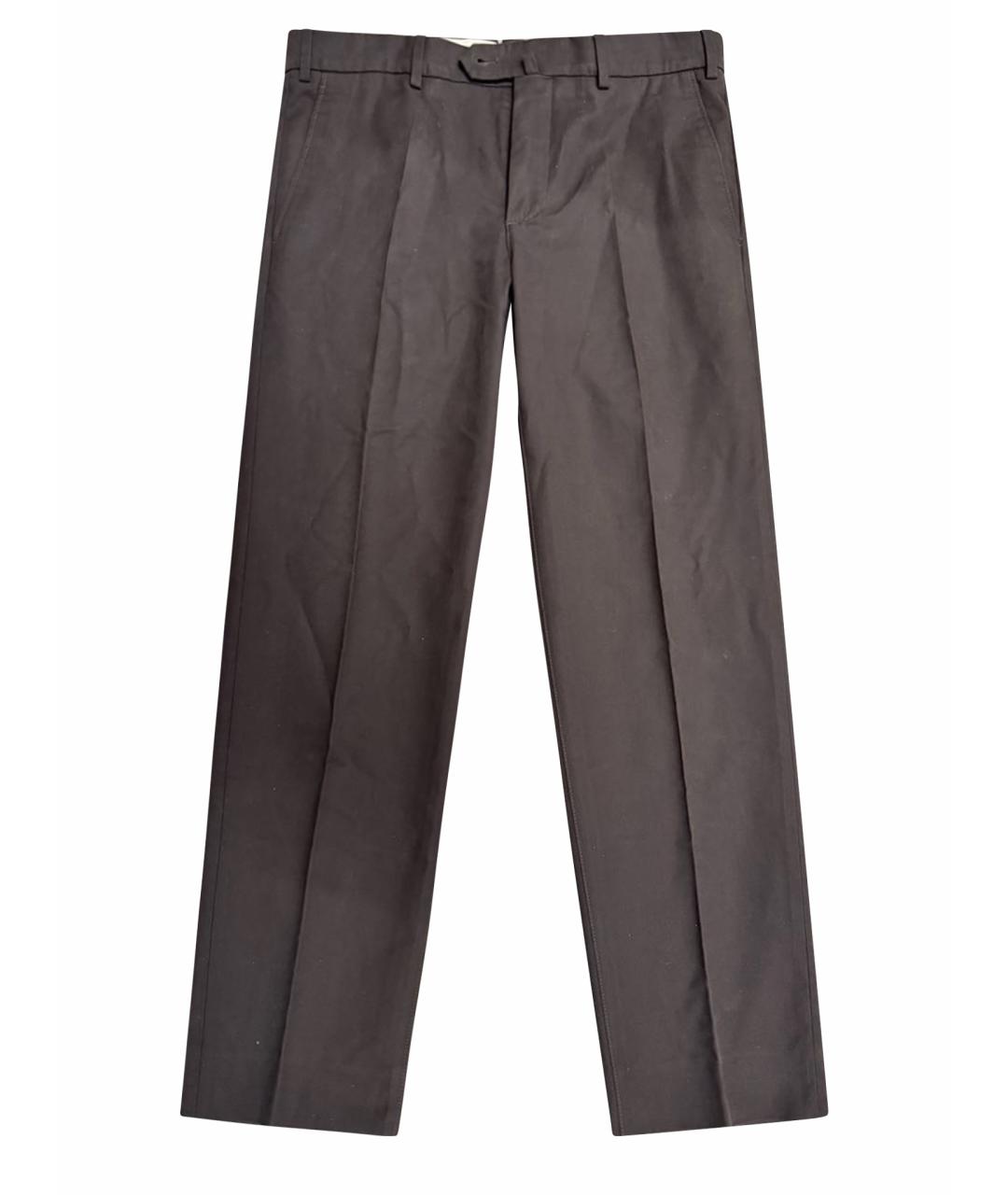 LORO PIANA Коричневые хлопковые брюки широкие, фото 1