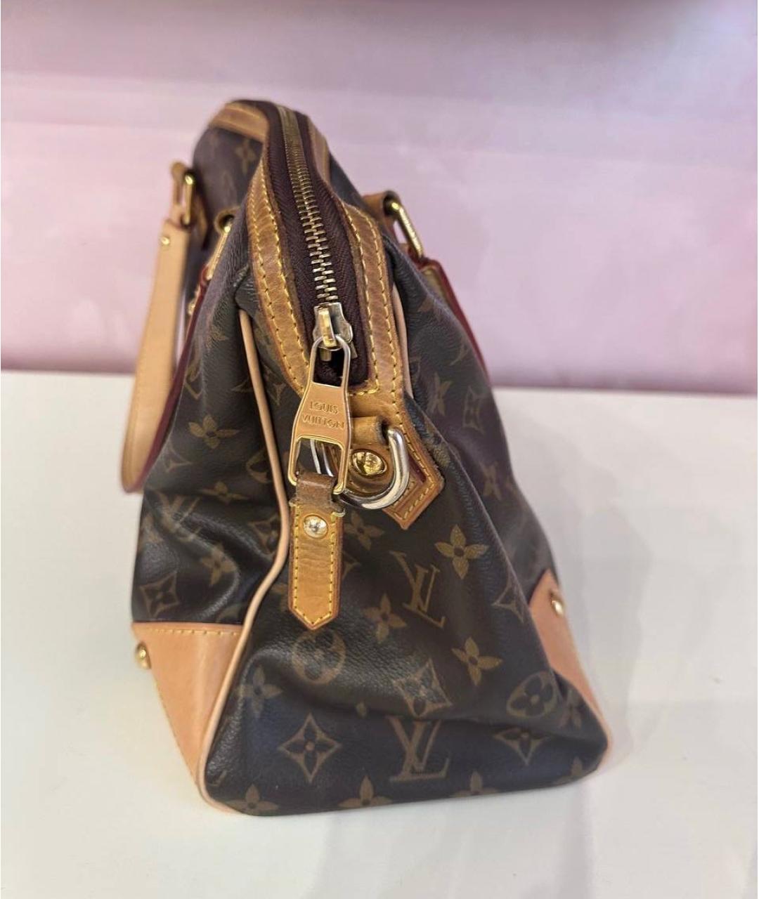 LOUIS VUITTON Коричневая сумка с короткими ручками из канвы, фото 2