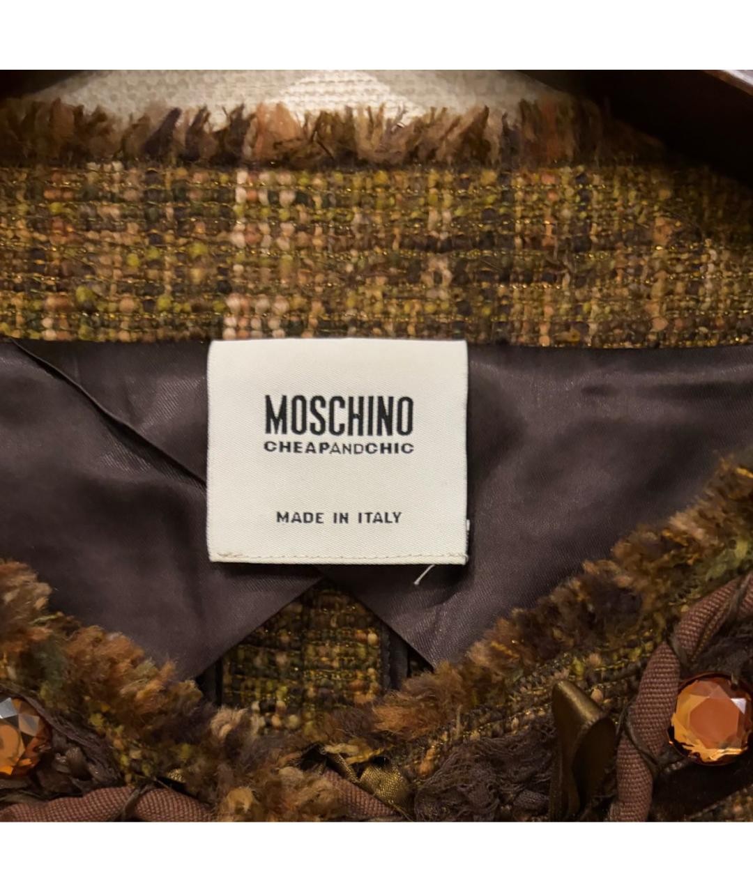 MOSCHINO Коричневый твидовый жакет/пиджак, фото 3