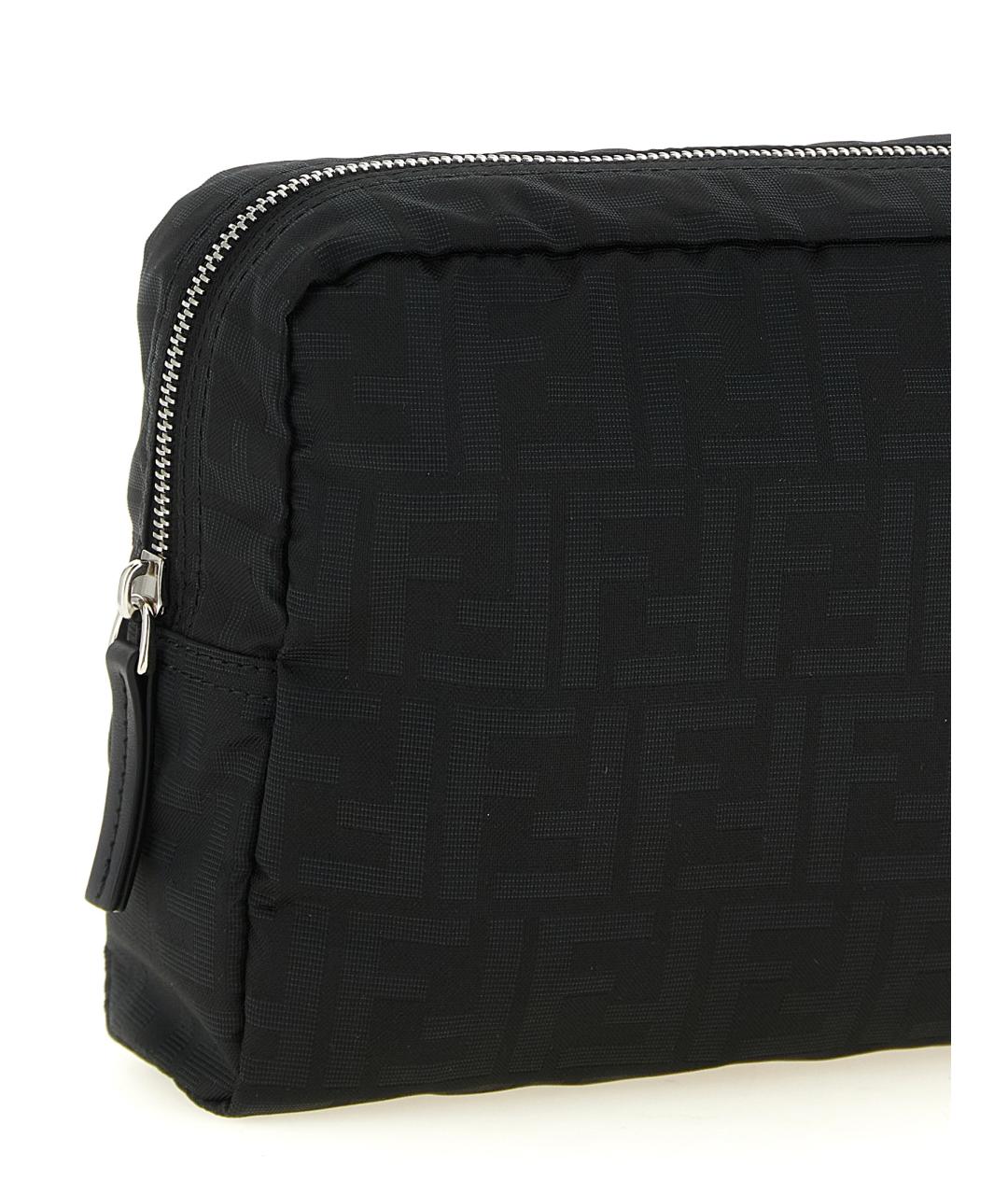 FENDI Черная тканевая косметичка, фото 3