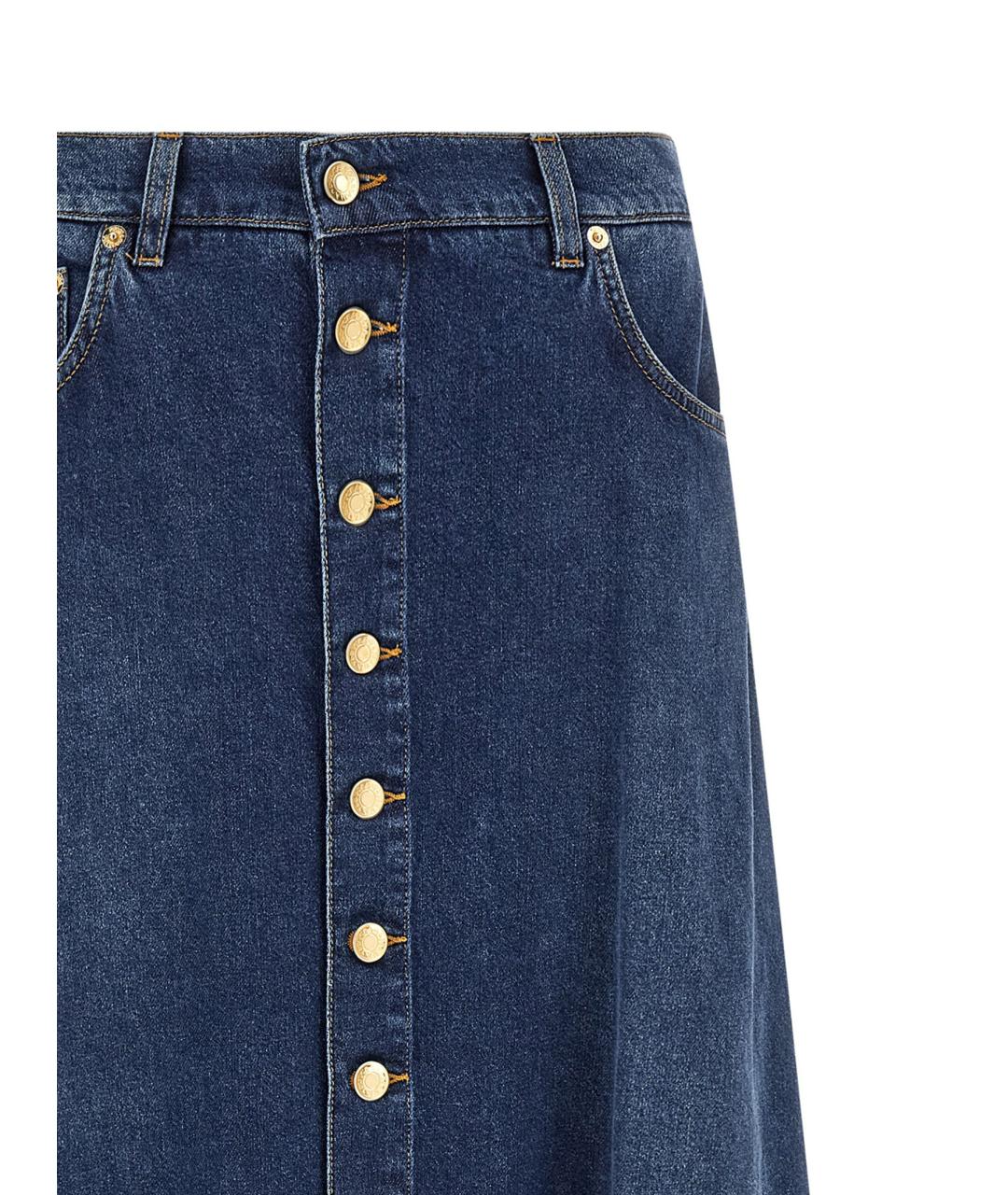 DOLCE&GABBANA Синяя хлопковая юбка макси, фото 3