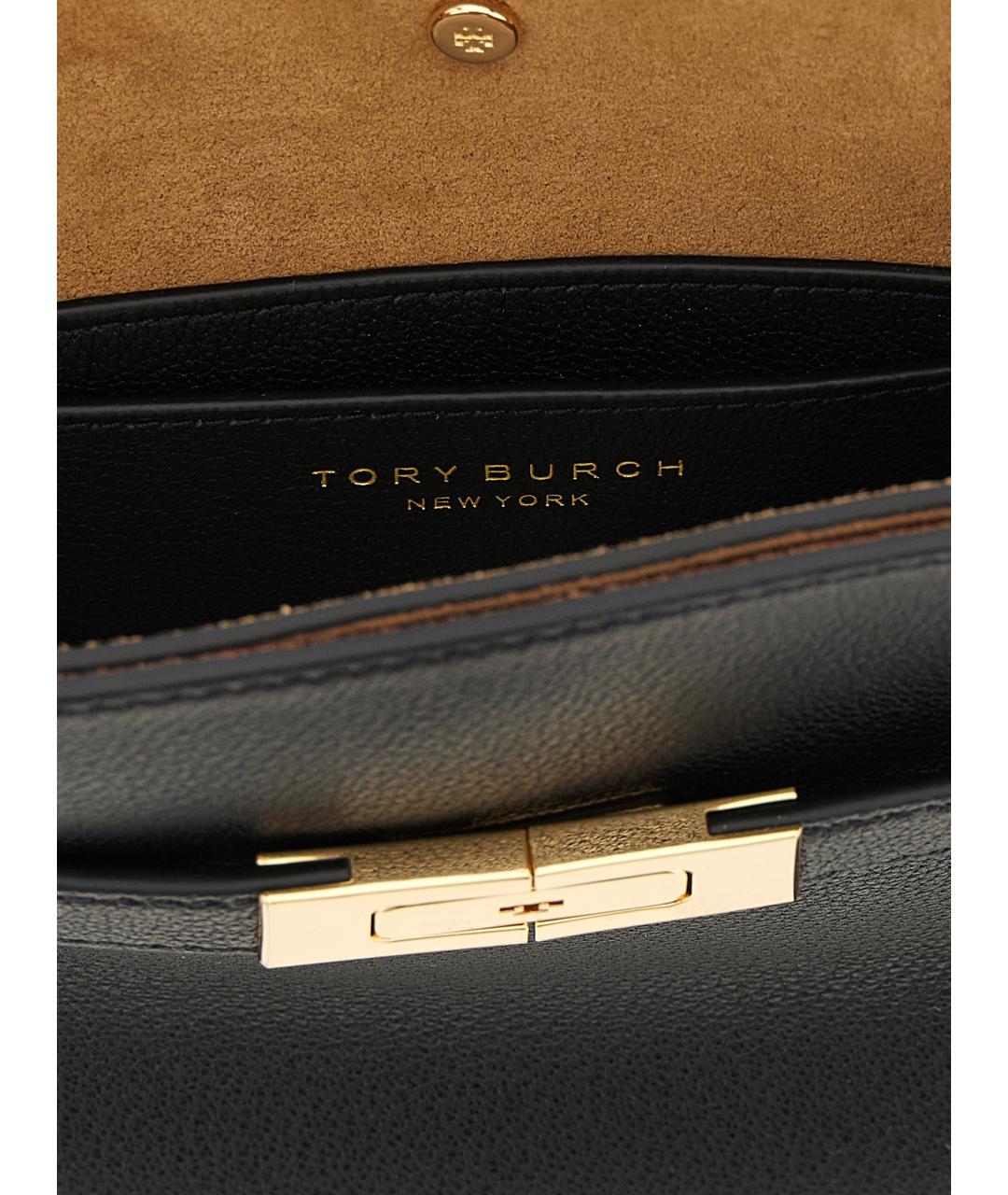 TORY BURCH Черная кожаная сумка тоут, фото 4