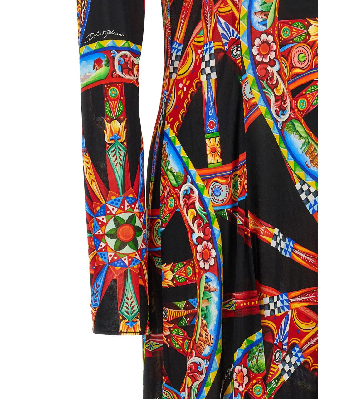 DOLCE&GABBANA Мульти вискозное платье, фото 4