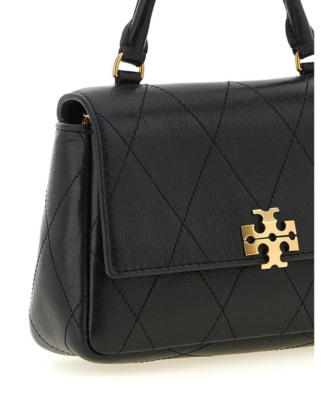 TORY BURCH Черная кожаная сумка тоут, фото 3