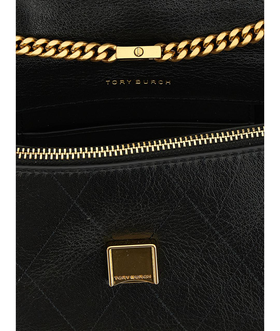 TORY BURCH Черная кожаная сумка тоут, фото 4