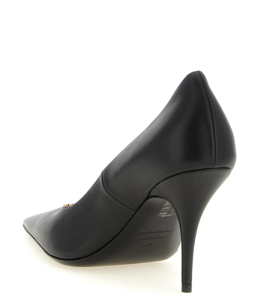 BALENCIAGA Черные кожаные туфли, фото 3
