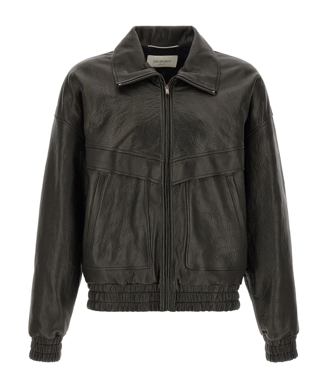 SAINT LAURENT Черная кожаная куртка, фото 1