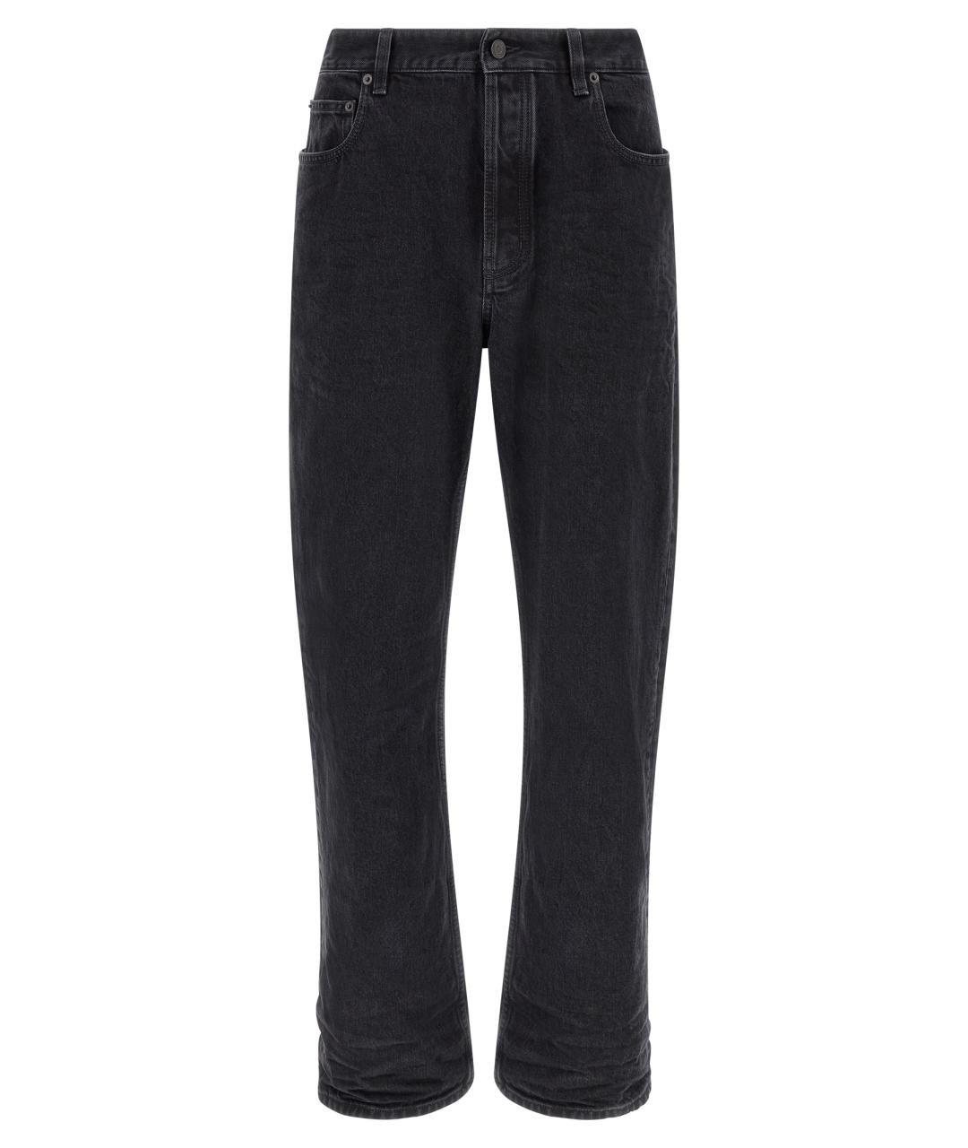 SAINT LAURENT Черные хлопковые прямые джинсы, фото 1