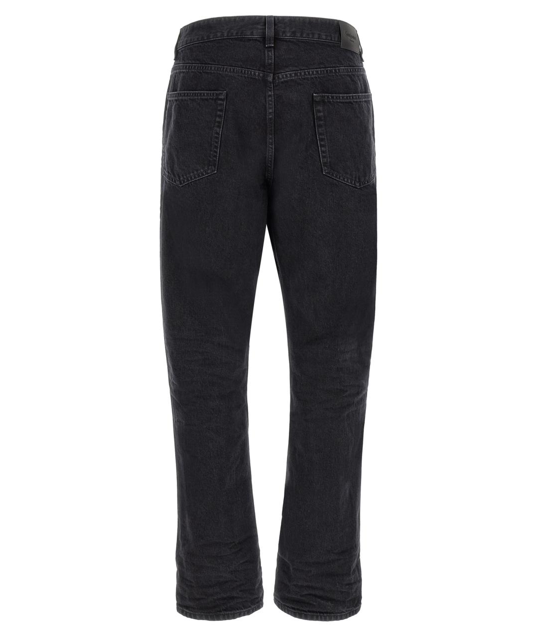 SAINT LAURENT Черные хлопковые прямые джинсы, фото 2