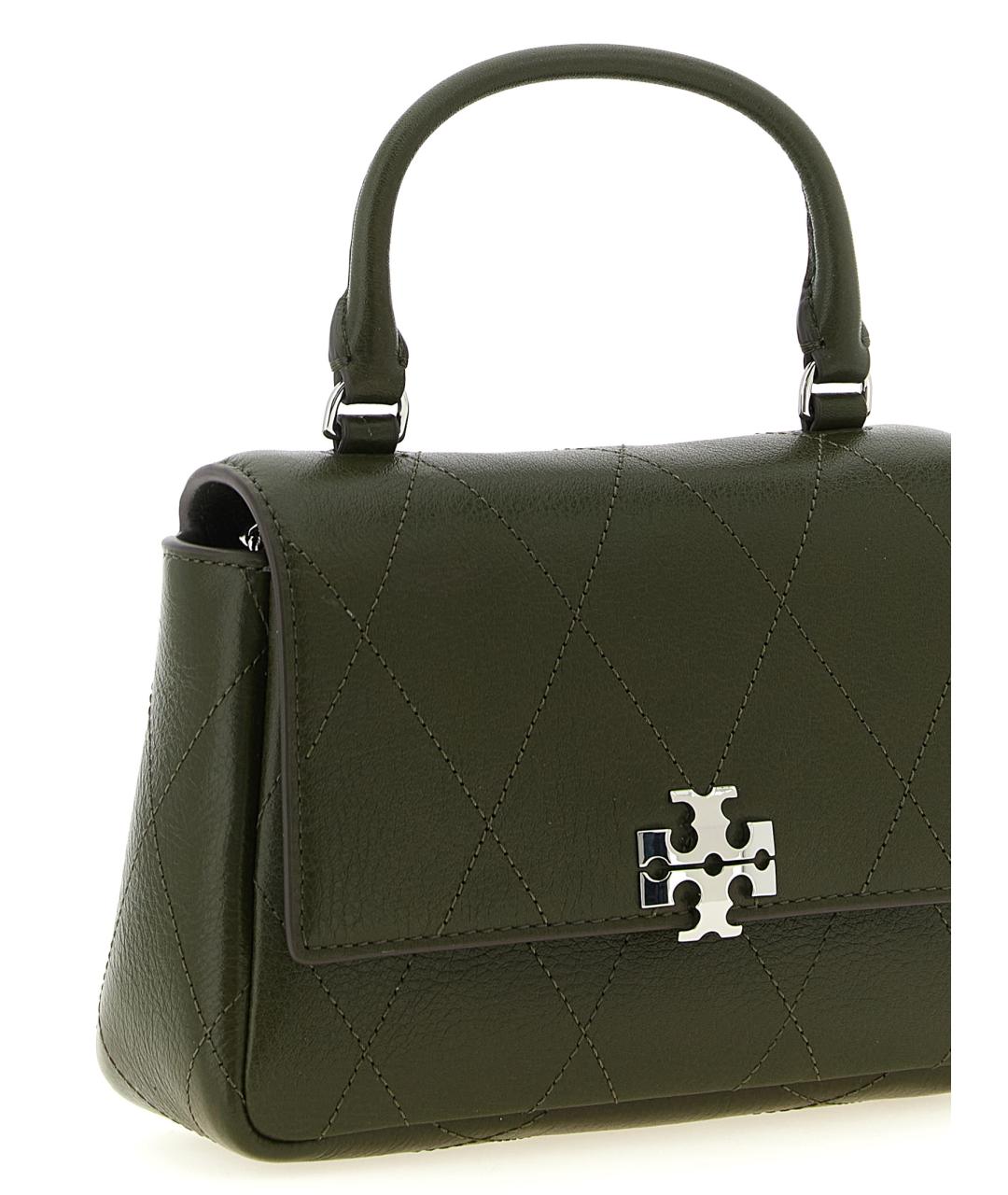 TORY BURCH Зеленая кожаная сумка тоут, фото 3