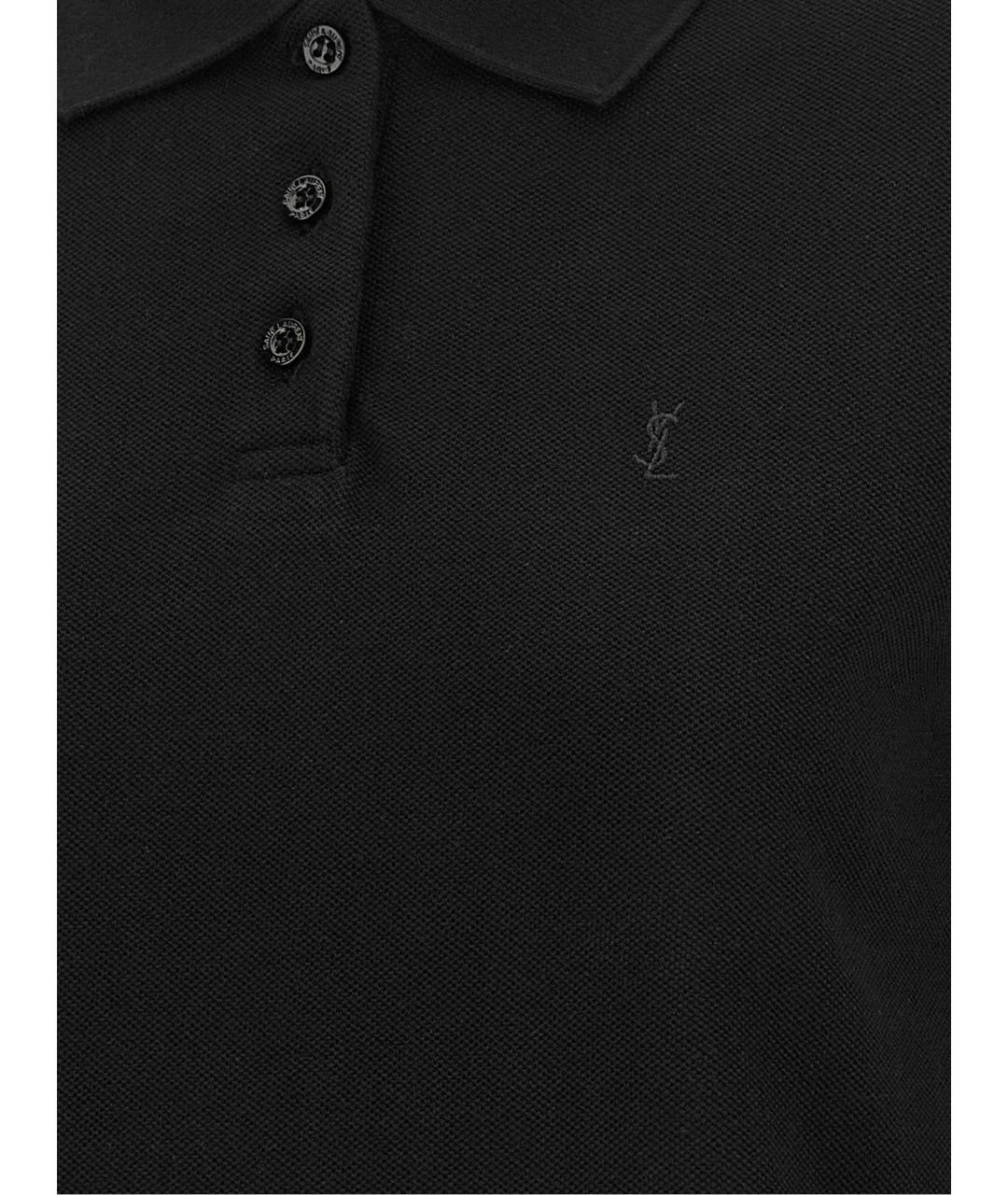 SAINT LAURENT Черная хлопковая футболка, фото 4