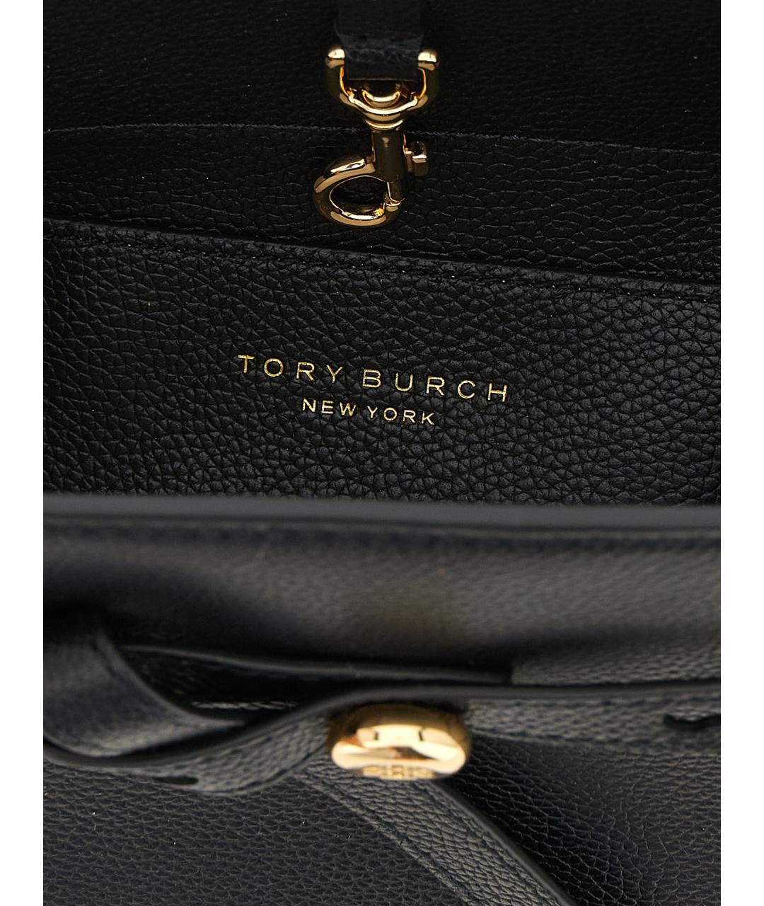 TORY BURCH Черная кожаная сумка через плечо, фото 4
