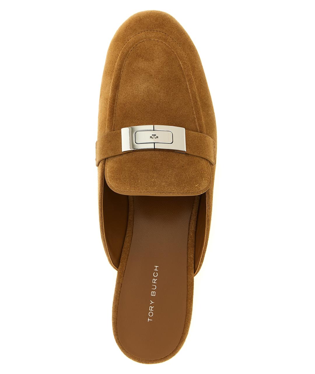 TORY BURCH Коричневые замшевые лоферы, фото 4