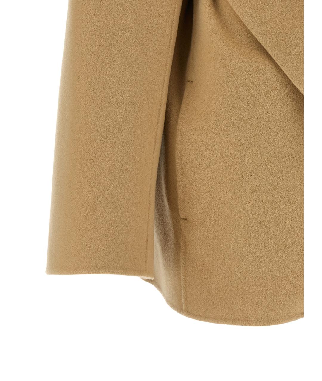 SPORTMAX Бежевое шерстяное пальто, фото 4