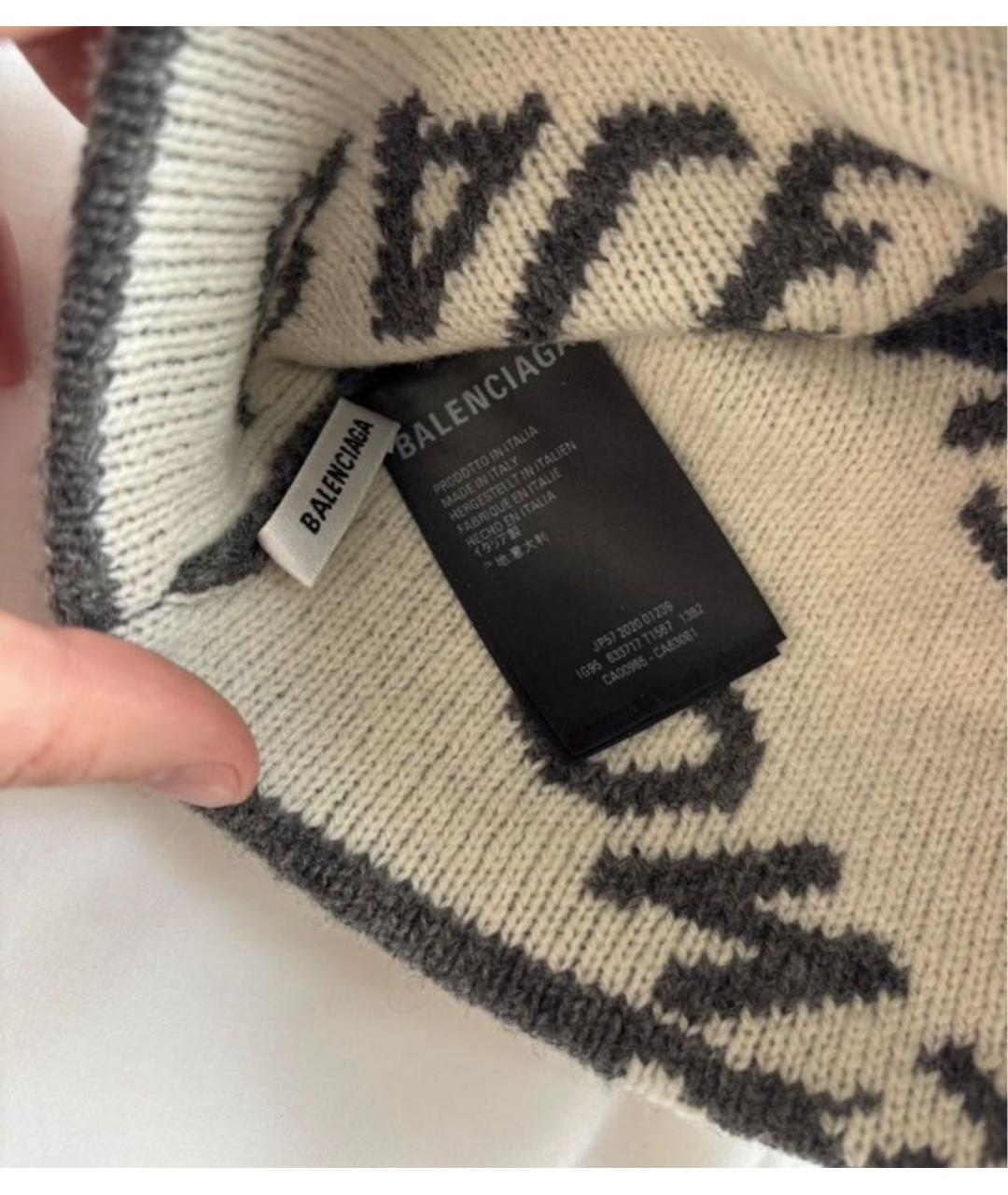 BALENCIAGA Серая кашемировая шапка, фото 2
