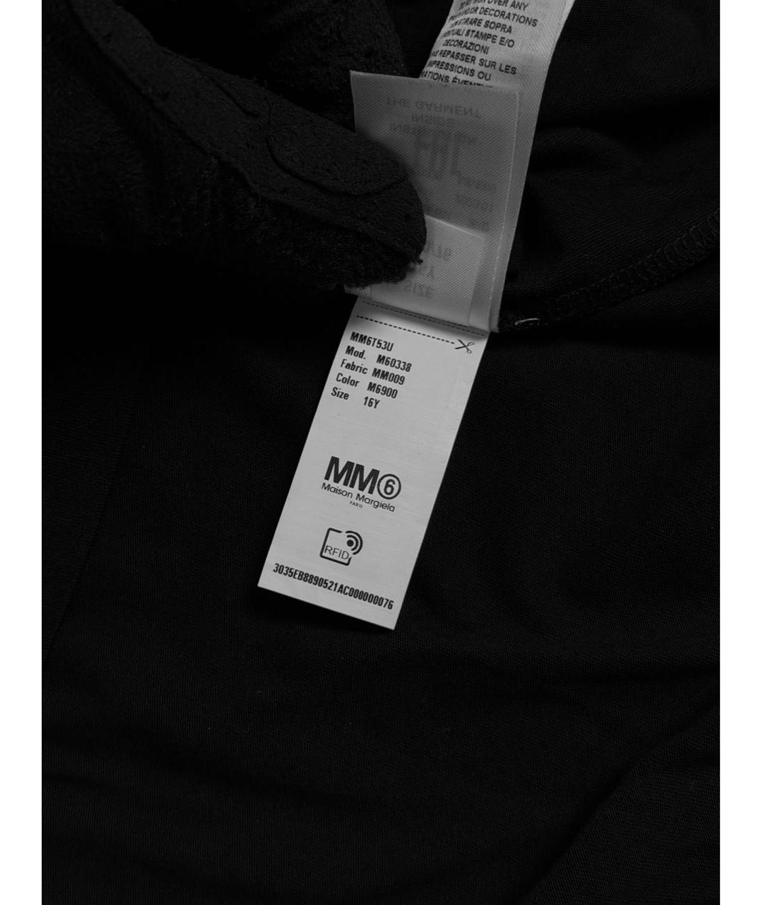 MAISON MARGIELA Черная хлопковая футболка, фото 8
