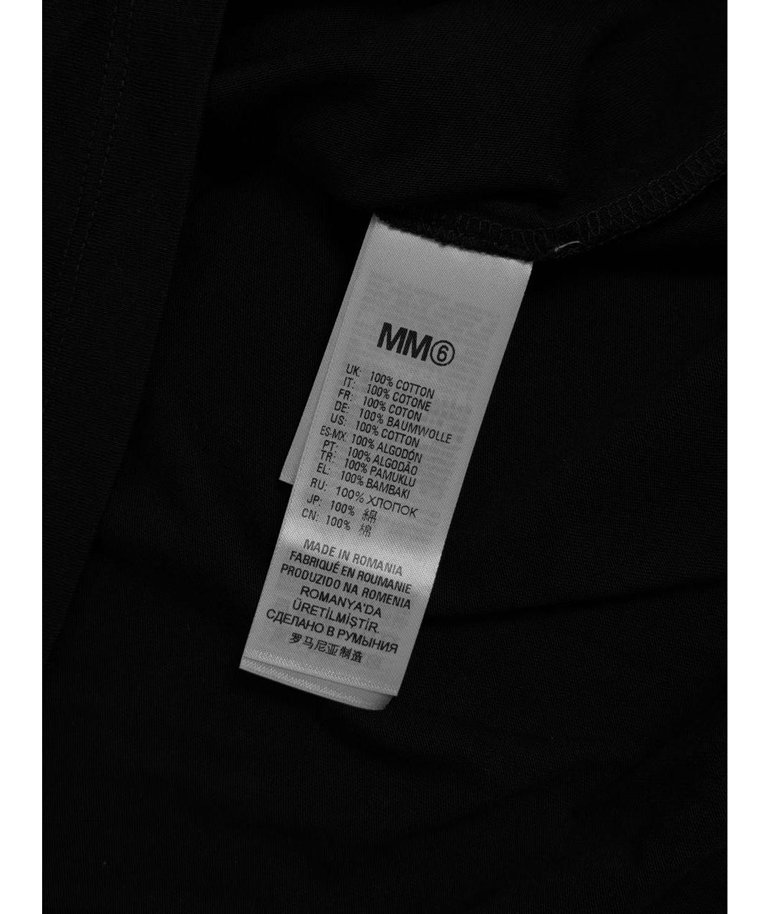 MAISON MARGIELA Черная хлопковая футболка, фото 5