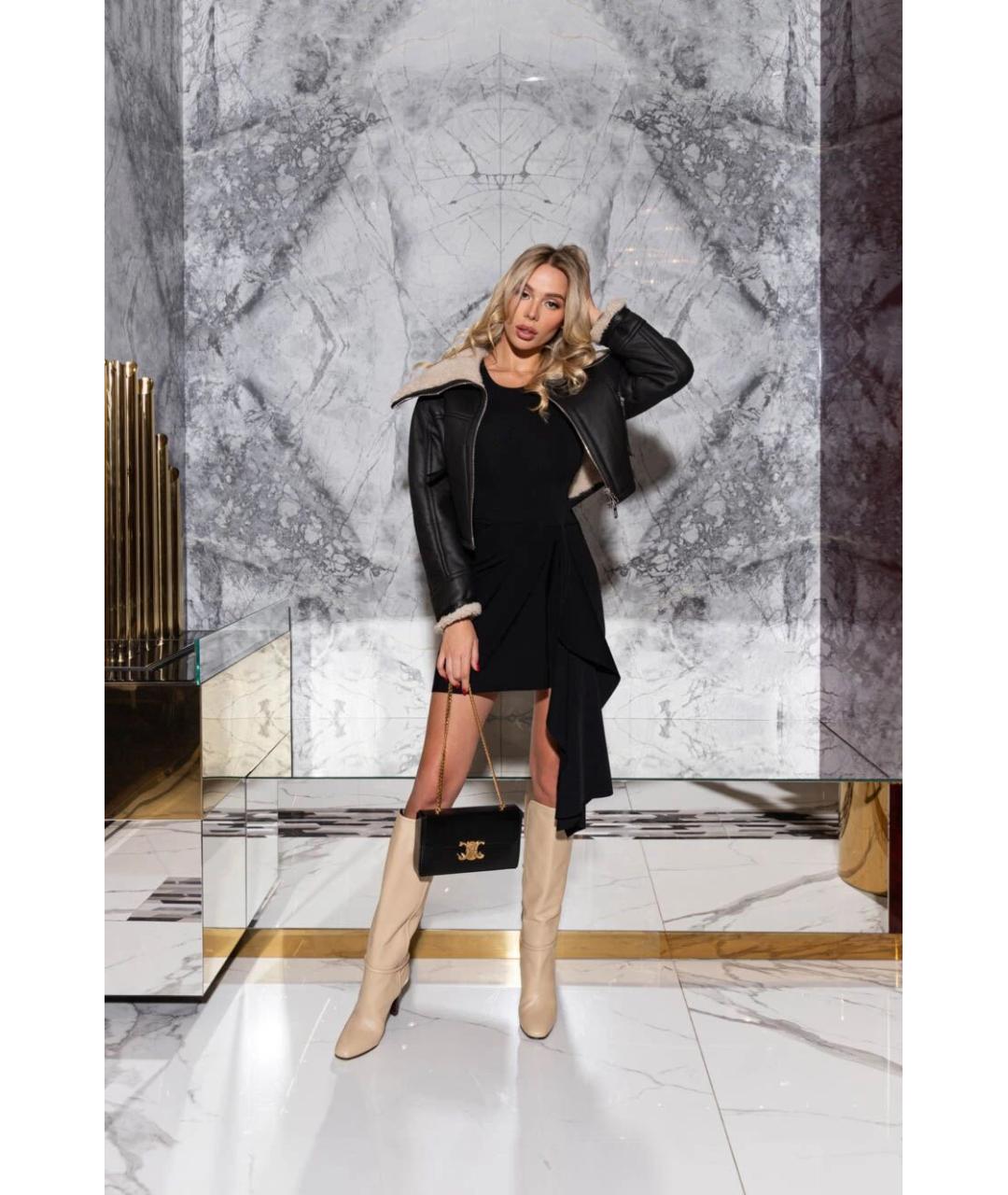 SAINT LAURENT Бежевые кожаные сапоги, фото 2