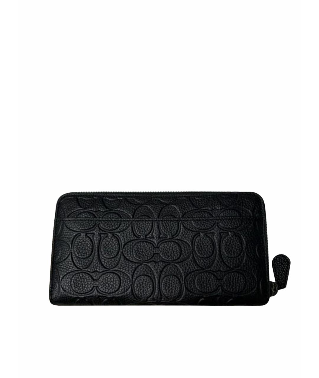 COACH Черный кожаный кошелек, фото 5