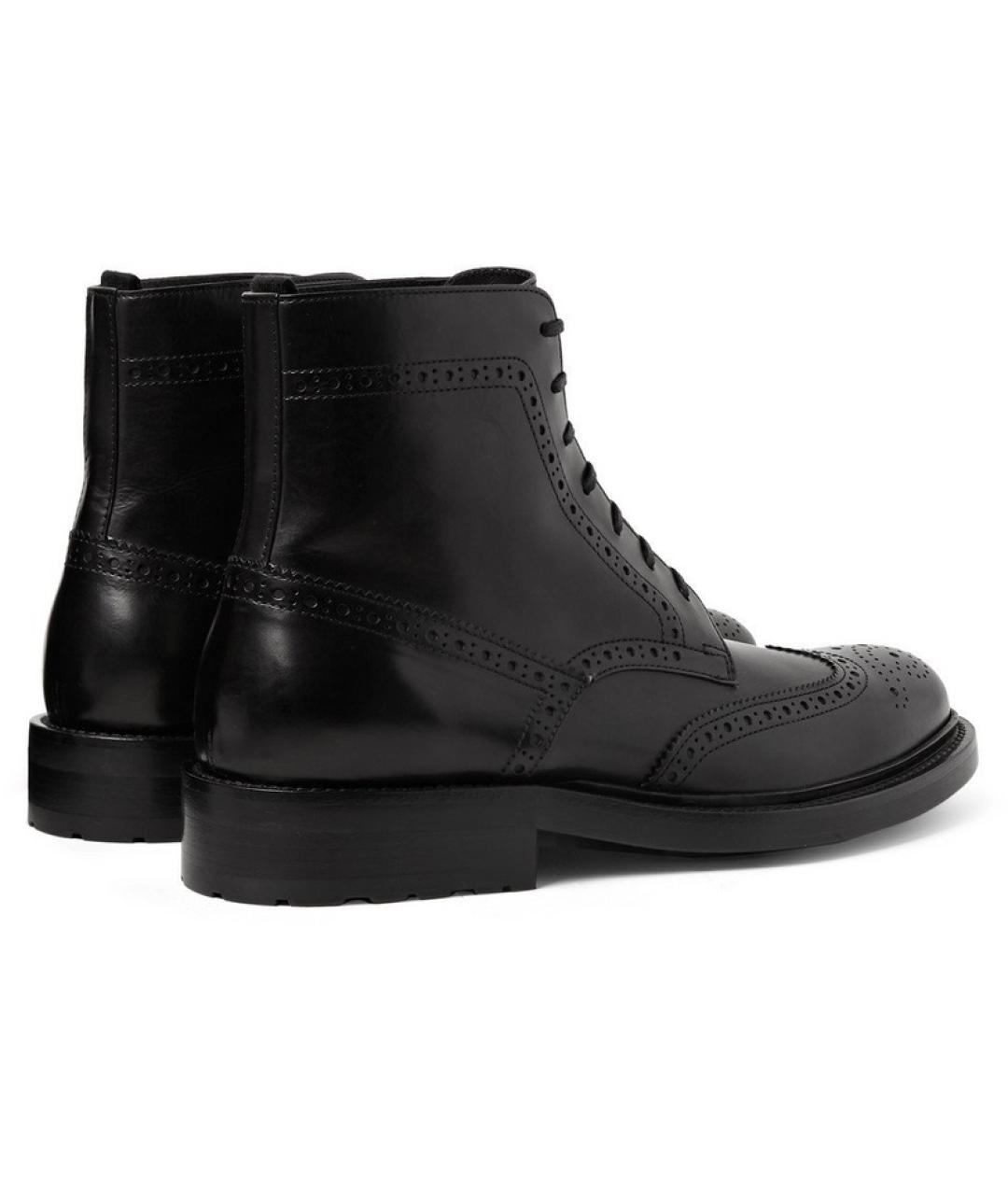 SAINT LAURENT Черные кожаные ботинки, фото 4