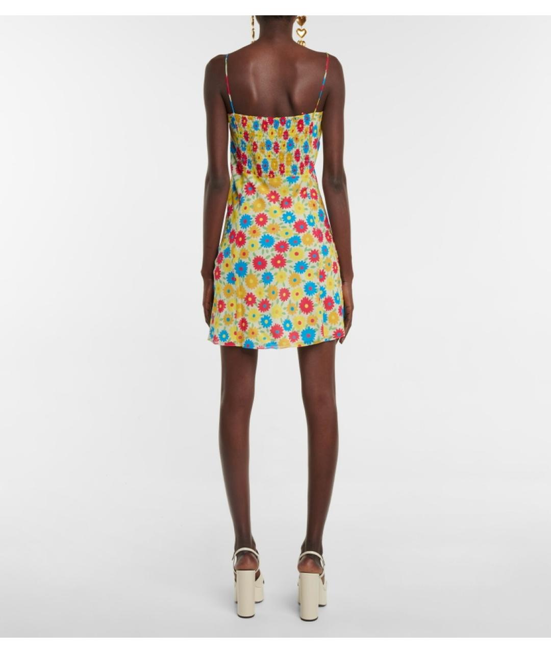 SAINT LAURENT Желтое шелковое коктейльное платье, фото 3