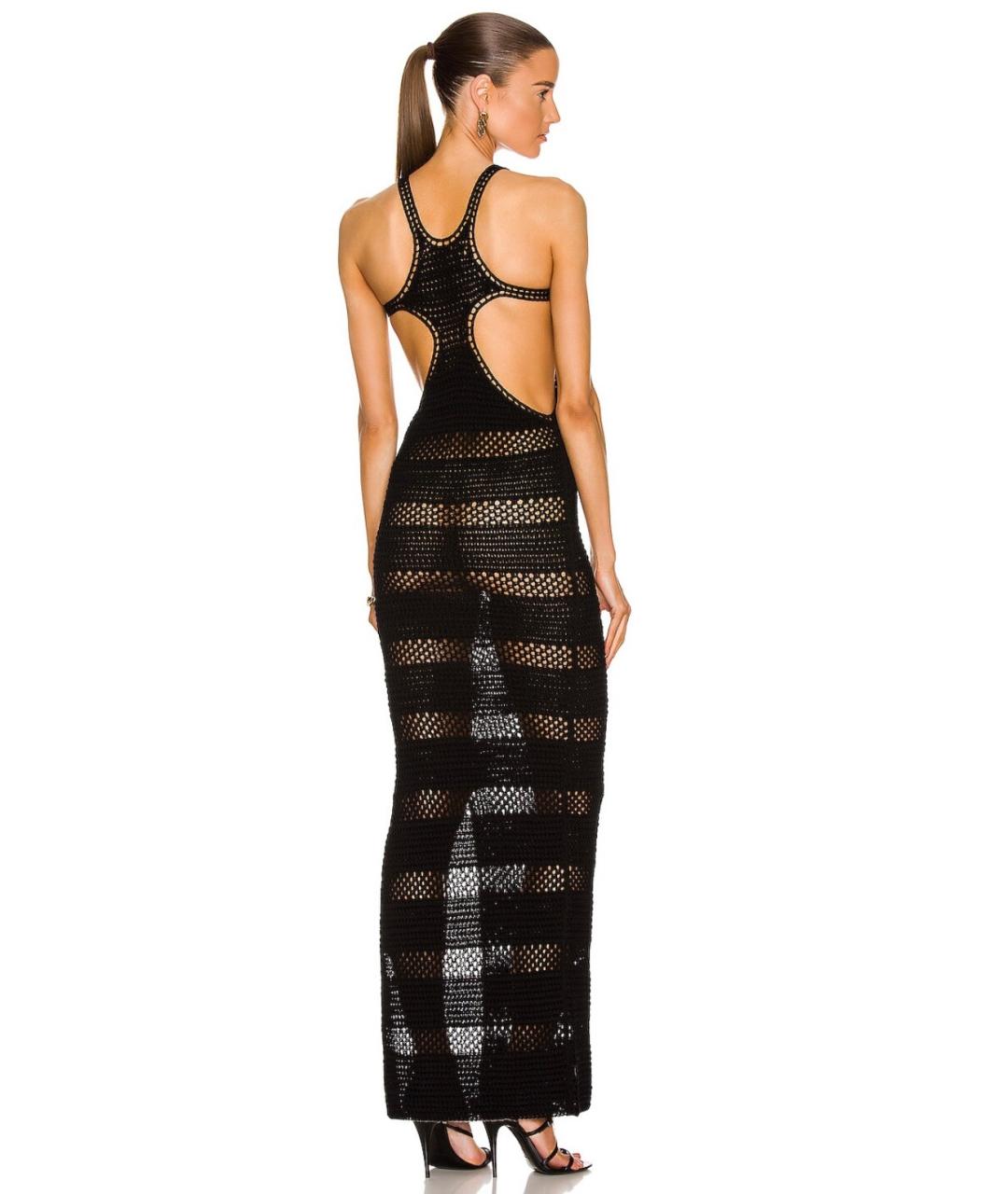 SAINT LAURENT Черное хлопковое коктейльное платье, фото 3