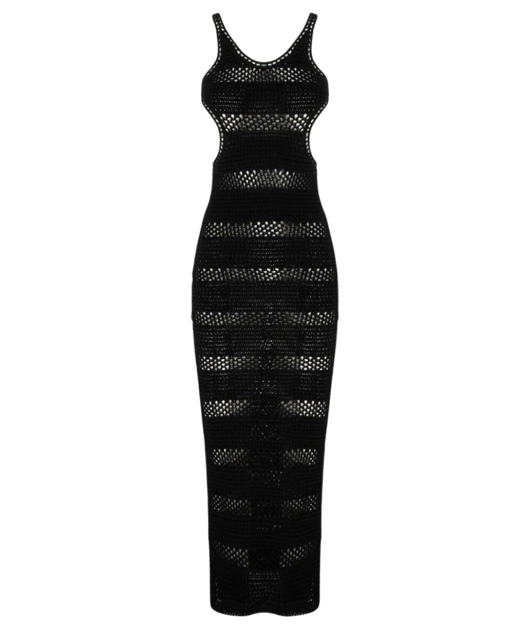 SAINT LAURENT Черное хлопковое коктейльное платье, фото 1