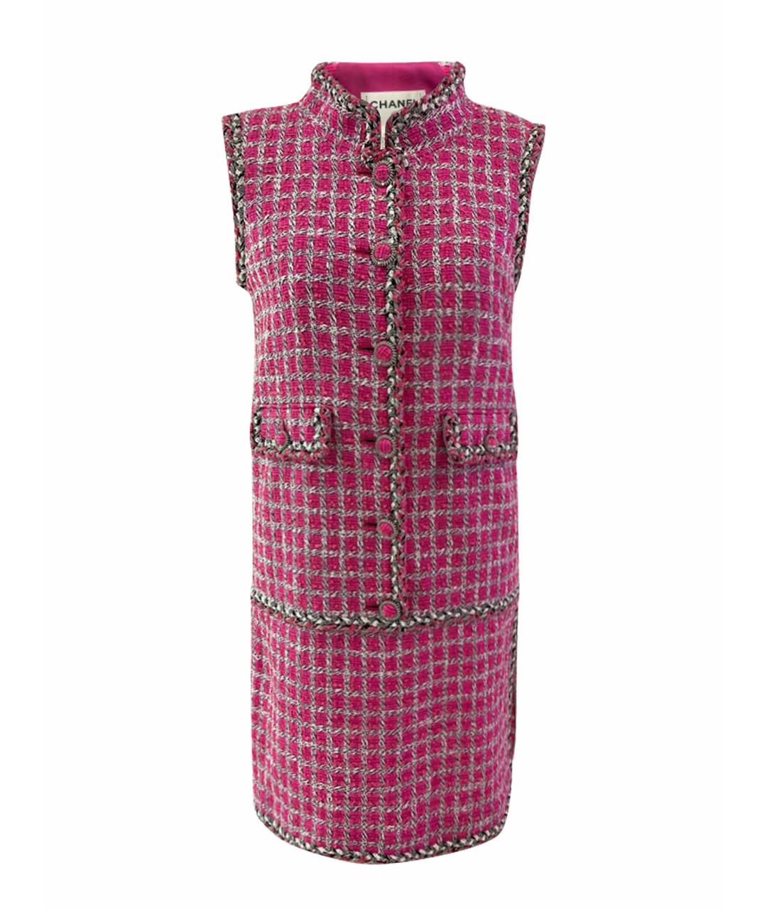 CHANEL Фуксия хлопковое коктейльное платье, фото 1