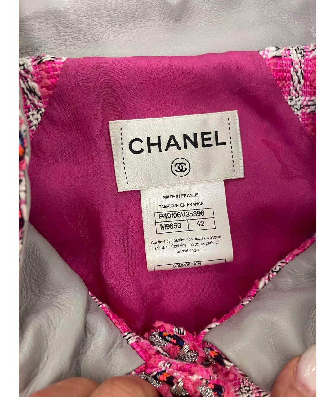 CHANEL Фуксия хлопковое коктейльное платье, фото 2