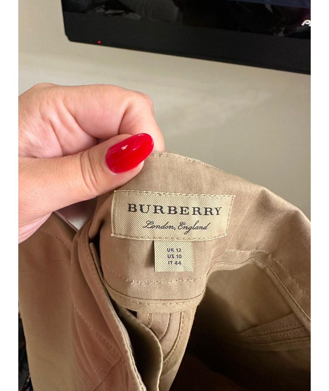 BURBERRY Бежевая хлопковая юбка миди, фото 2