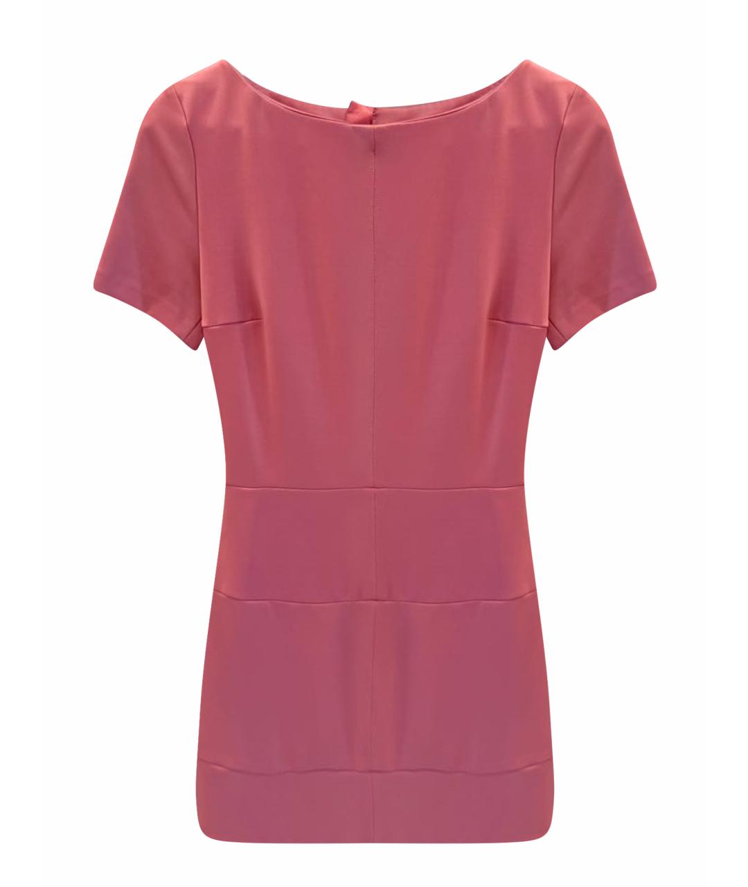 ELISABETTA FRANCHI Коралловое атласное коктейльное платье, фото 1