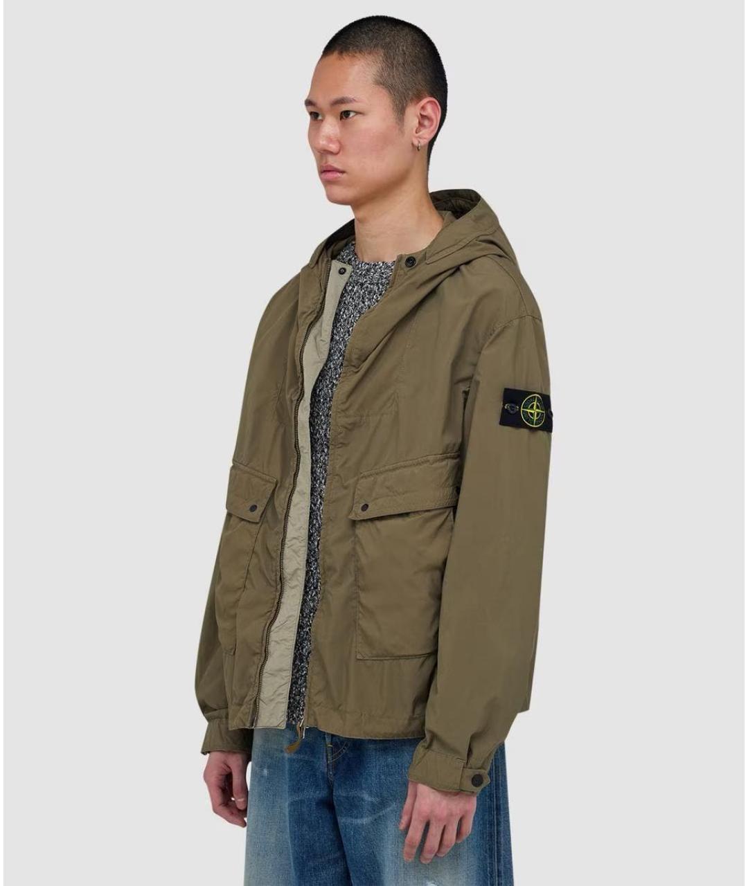 STONE ISLAND Хаки полиэстеровая куртка, фото 5