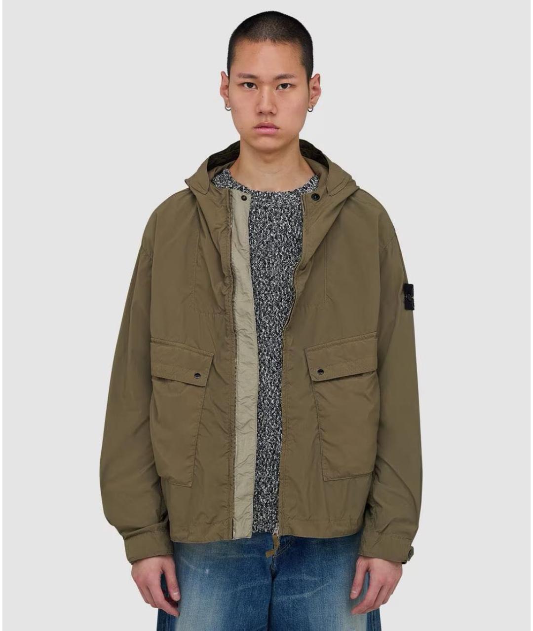 STONE ISLAND Хаки полиэстеровая куртка, фото 9