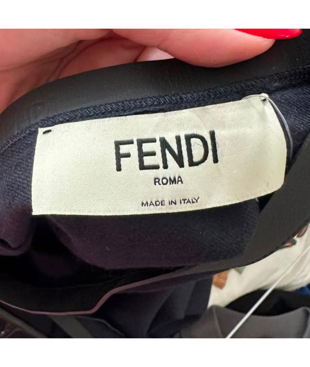 FENDI Синяя шерстяная юбка миди, фото 2