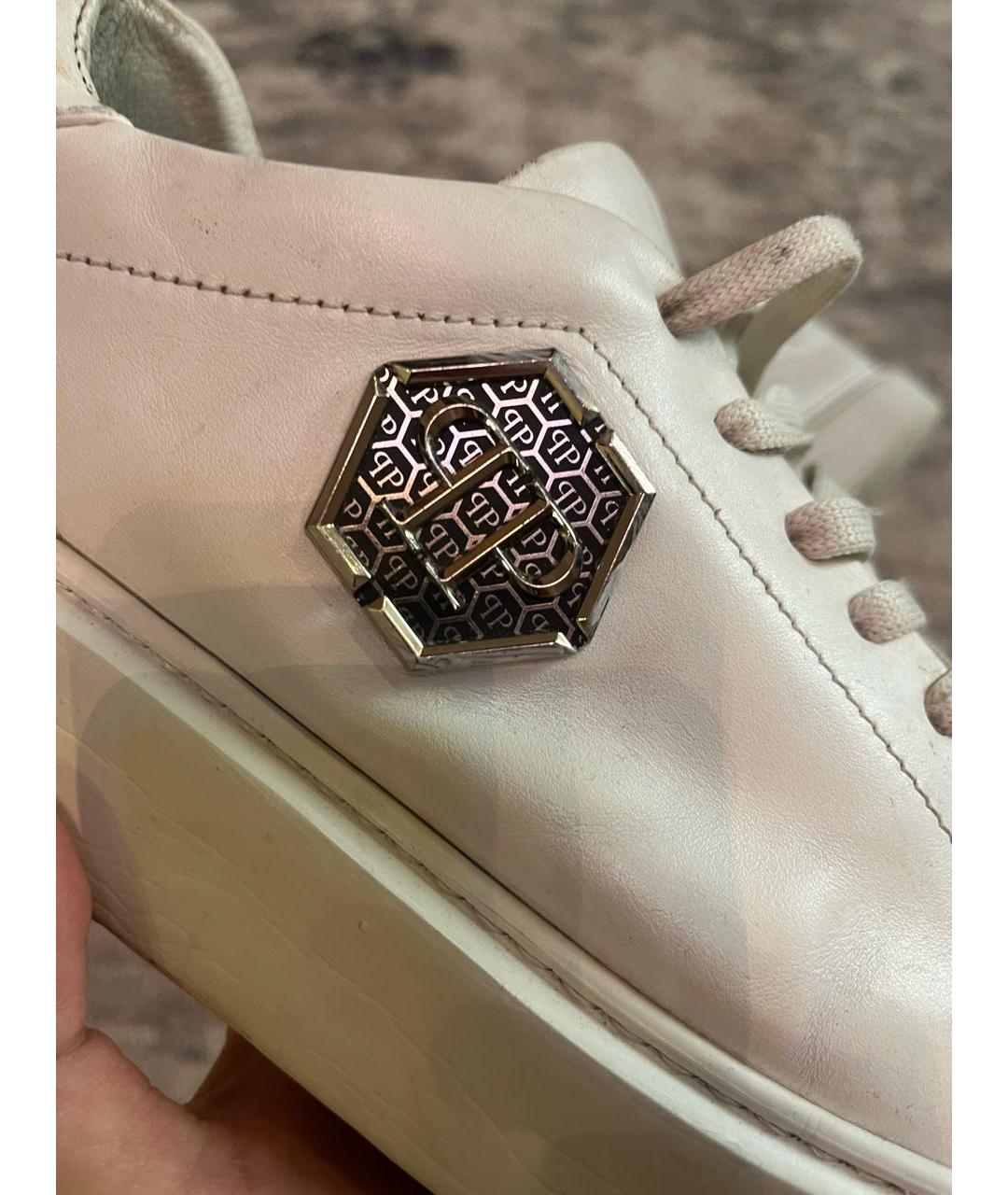 PHILIPP PLEIN Белые высокие кроссовки / кеды из искусственной кожи, фото 8
