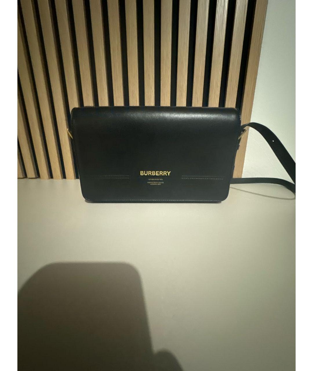 BURBERRY Черная кожаная сумка через плечо, фото 5
