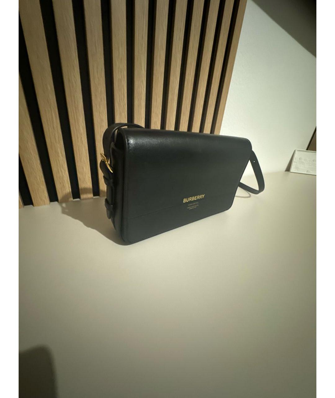 BURBERRY Черная кожаная сумка через плечо, фото 2