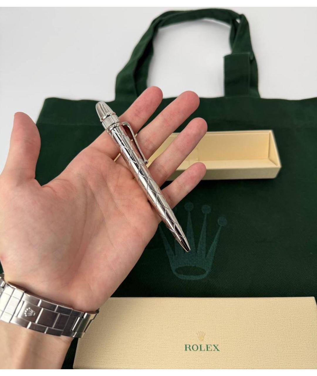 ROLEX Серебряная металлическая шариковая ручка, фото 2