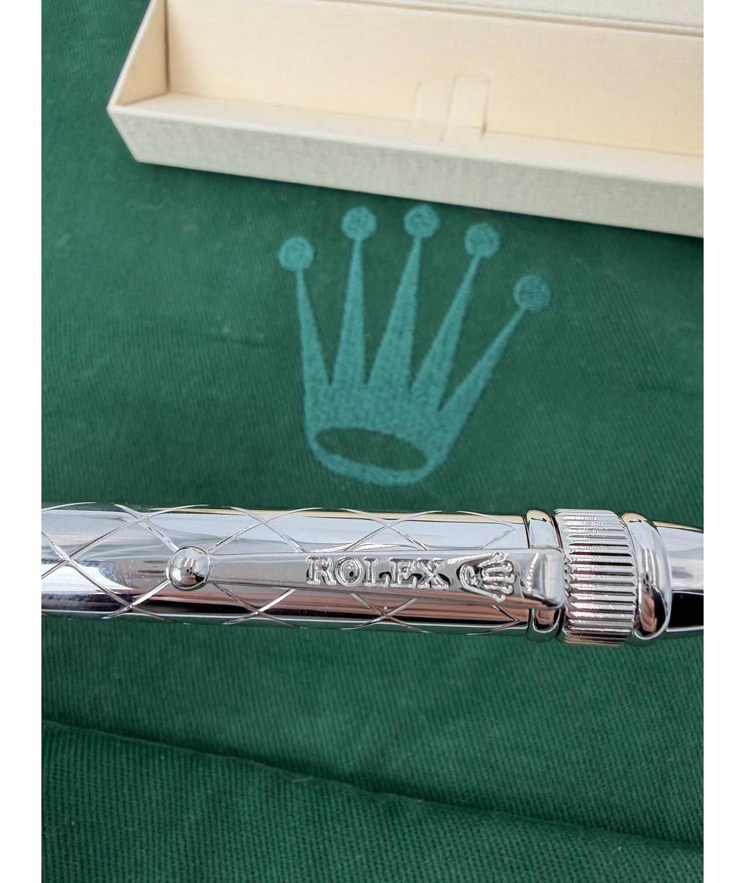 ROLEX Серебряная металлическая шариковая ручка, фото 4