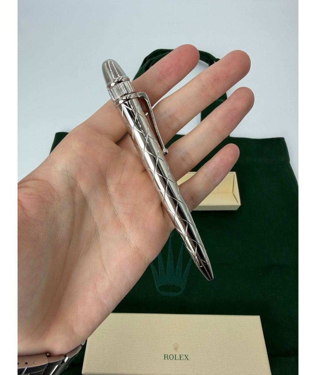 ROLEX Серебряная металлическая шариковая ручка, фото 6